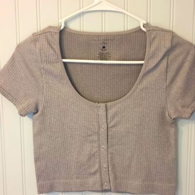 L. A. Hearts by Pacsun Crop top Grey Gray Medium Juniors