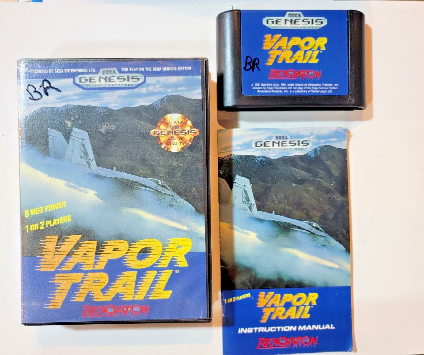 Vapor Trail (Sega Genesis) w/ Case + Manual RARE