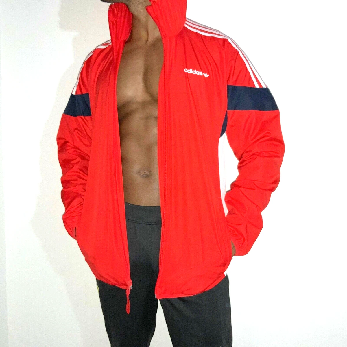 Red white sales blue adidas windbreaker
