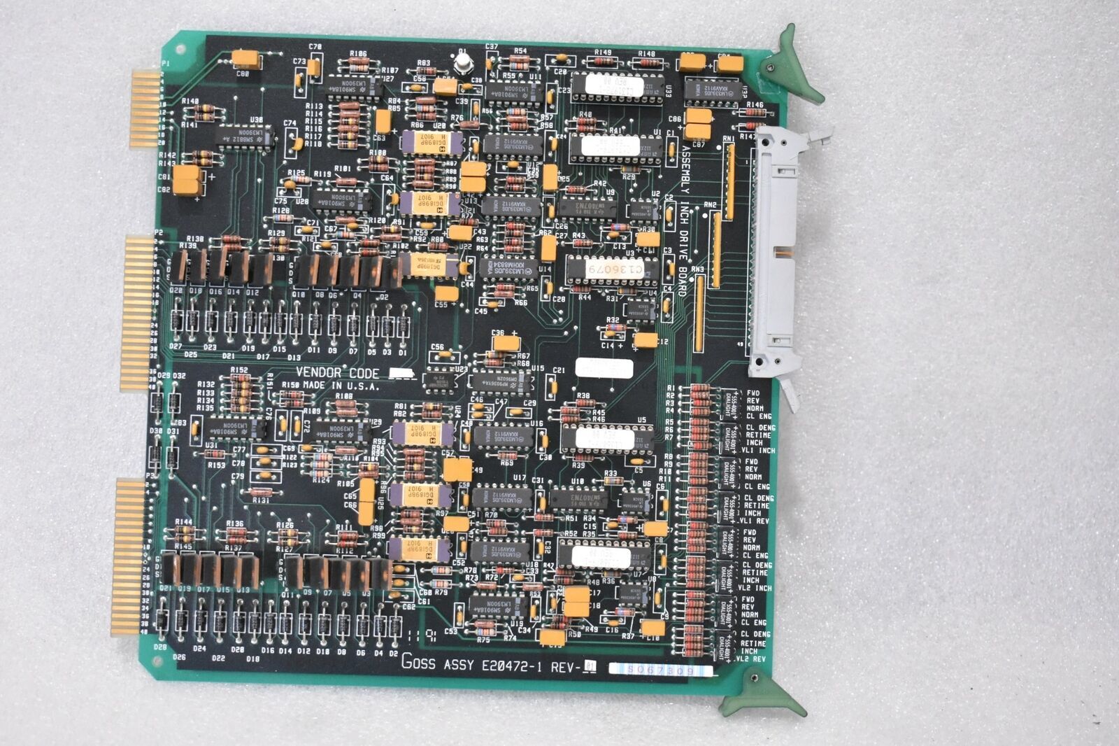 GOSS E20472-1 REV-E ASSEMBLY INCH DRIVE BOARD MADE IN USA VENDOR CODE A5410