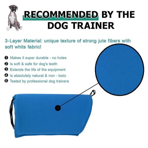 Durable Dog Bite Sleeve Jute Training Tugging Arm Protection Blue - Picture 4 of 12