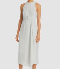 $395 Vince Camuto Women's Ivory Drape Crinkled Satin Sleeveless Dress Size 10