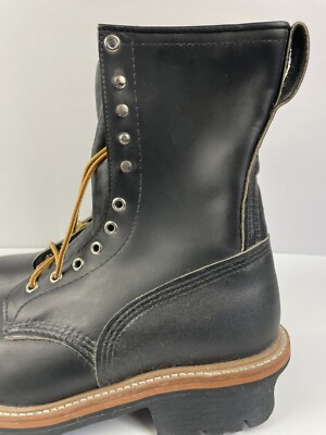 RED WING 2218 Steel Toe Black Logger Boots / Work Boots Men's 9.5