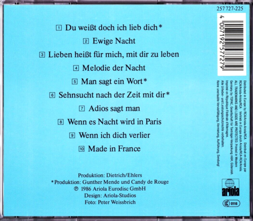 MIREILLE MATHIEU XRare 1986 Germany CD ''IN LIEBE MIREILLE'' With Rares Songs NM - Picture 2 of 3