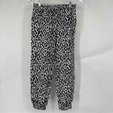 Treasure  Bond Girls Drawstring Sweatpants White Black Snow Leopard L 10/12 NWT