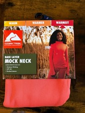 New Ozark Trail Womens Coral Zest Base Layer Long Sleeve Mock Neck Top Size XS