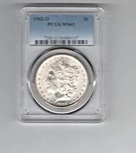 1902-O MORGAN DOLLAR PCGS MS 63 GREAT LUSTER LOOKS BETTER $110 VALUE BLUE LABEL