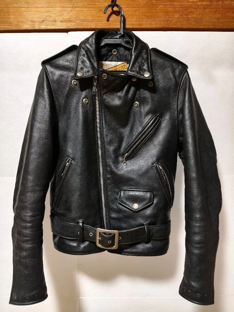 Chaqueta de moto Schott 618 Double Rider cuero negro talla 34