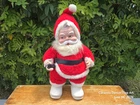 17" Vintage Rushton Coca Cola Santa Claus Doll w/ Coke Bottle Rubber Face Xmas