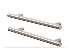 GoodHome Annatto Nickel effect Silver Kitchen cabinets Handle 160 mm. Pack of 2.