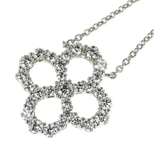 Harry Winston Pt950 Diamond Pendant Necklace Loop Open Motif - Auth free shippin