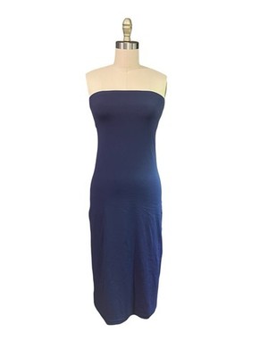 aerie dress blue Aerie Womens Maxi Dress Blue Spaghetti Strap V-Neck Open Front Stretch Size XS