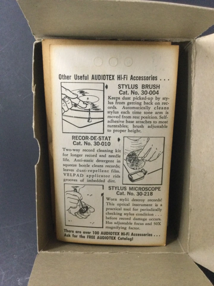 Vintage 1960s DIY  tone arm finger lifter Audiotex — Case of 12 New Old Stock - Image 3 of 4