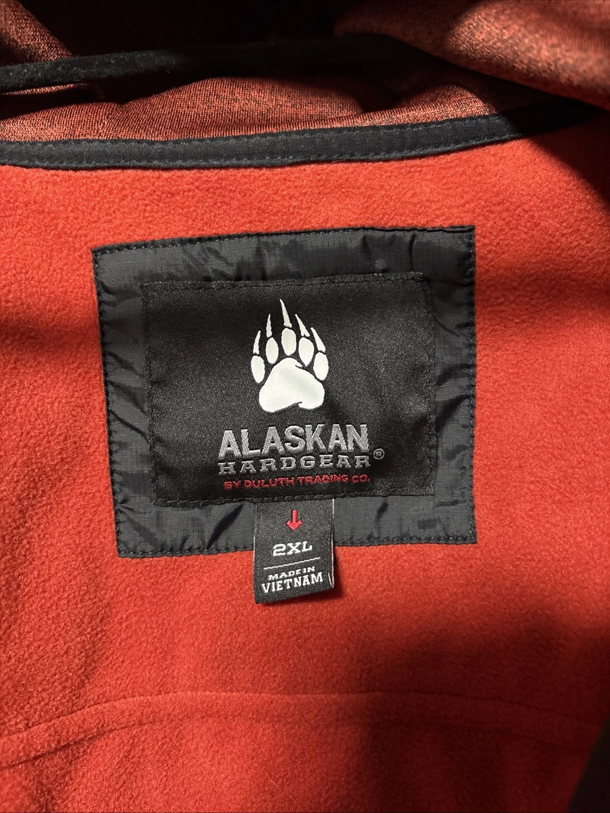 Alaskan Hard Gear Fishing Duluth Men’s 2XL Fleece Jacket Full Zip Hooded Quilted - product detail image 5
