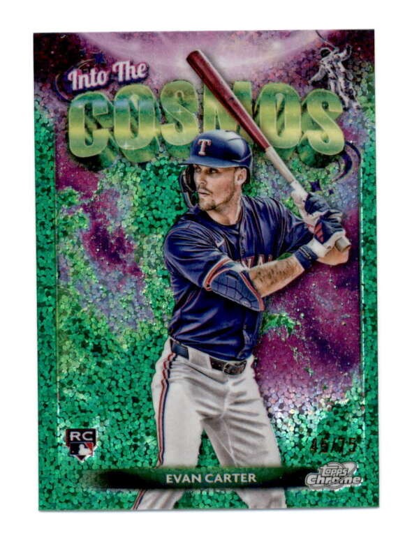 EVAN CARTER 2024 TOPPS COSMIC CHROME #ITC-23 INTO THE COSMOS GREEN RC /75 BF9717
