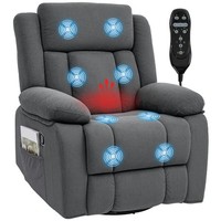 Homcom Relaxsessel Fernsehsessel Mit Liegefunktion, Vibrationsmassage, Grau