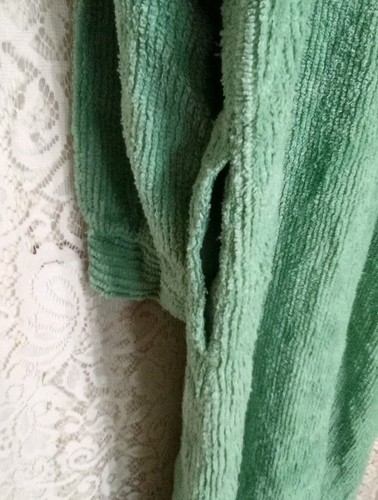 Vtg. Stan Herman Cotton Chenille Button Up Robe Size M Side Slit Pockets Comfort - 第 5/7 張圖片