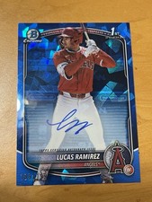 Lucas Ramirez 2025 Bowman Chrome 1st Sapphire Auto /199 #CPS-LR Angels WBC