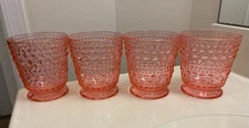 Lot of 4 Pink Acrylic Tumbler Glasses 4" Artsy Bohemian Gypsy Party Drinkware