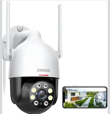  DEKCO 2K WiFi Outdoor Security Camera with 360° Pan-Tilt, Night Vision, Motion 
