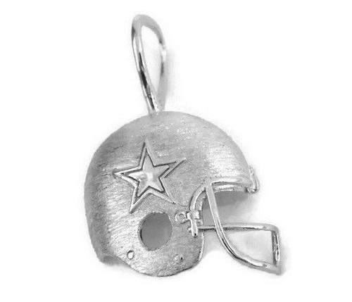 1989 Dallas Cowboys 0,925 Sterlingsilber Halskette Anhänger Fußballhelm! - Bild 1 von 5