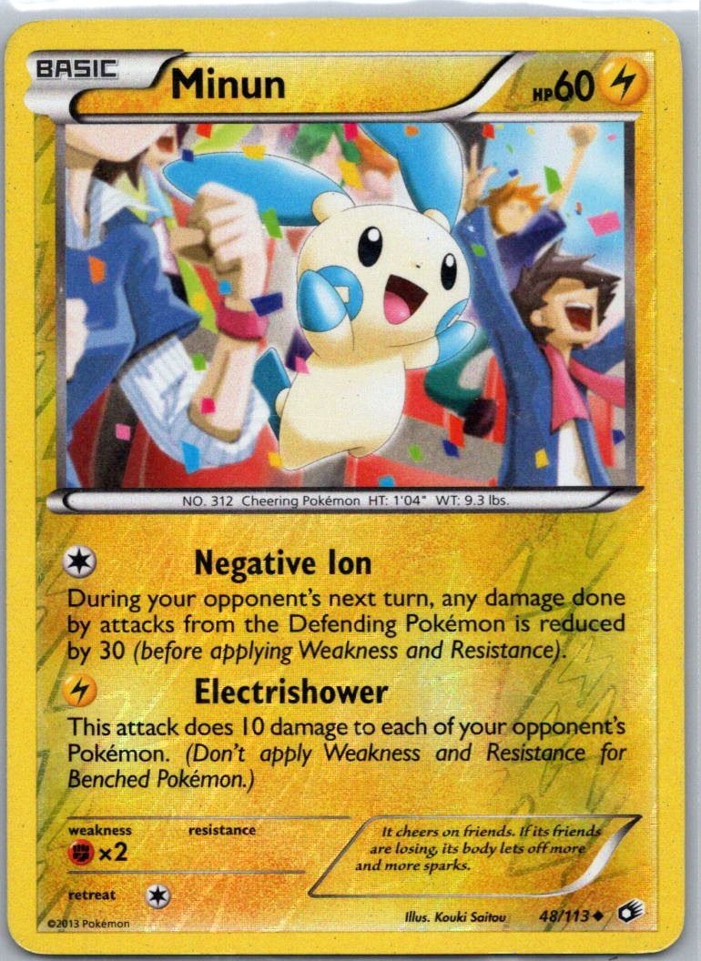 Pokemon TCG Minun 48/113 Legendary Treasures Rev Holo LP