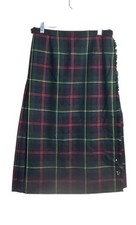 Scotland Tartan Skirt Kilt Women s Size 28 Waist Woolmark Wool Plaid FLAW READ