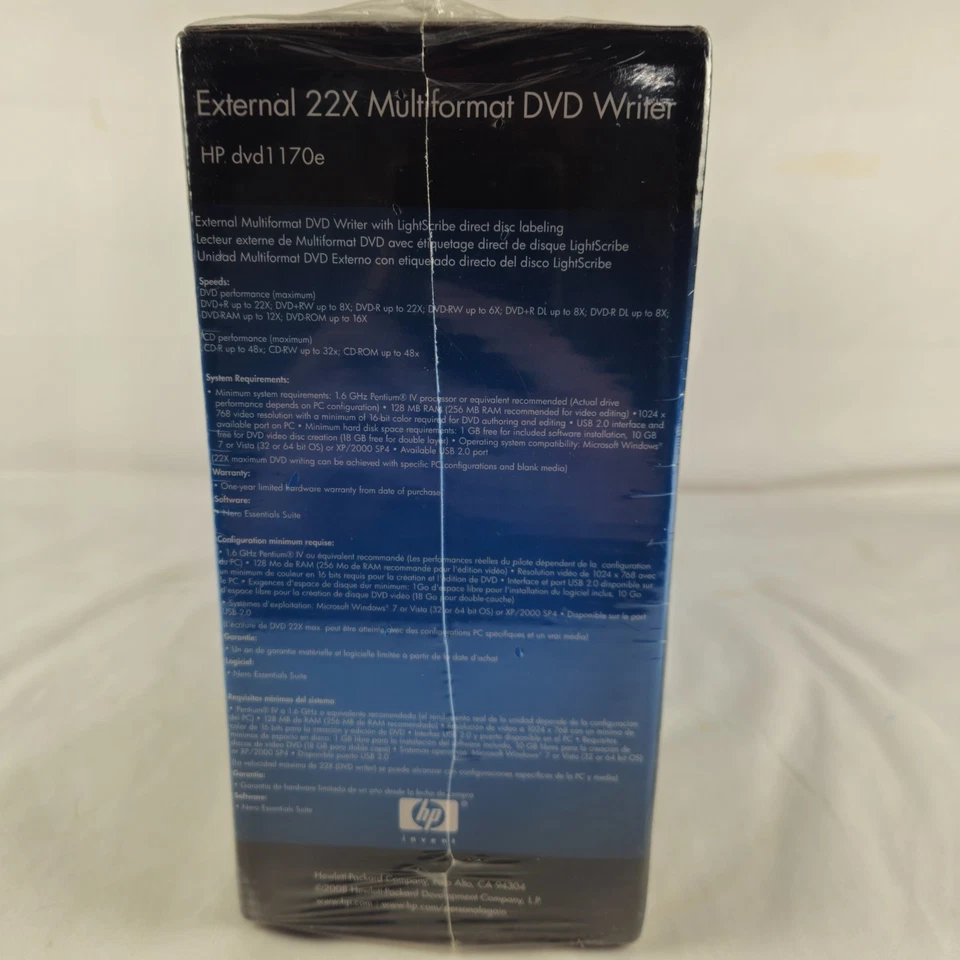 HP dvd1170e External Multiformat DVD/CD Writer Burner Brand New Sealed - Image 3 of 4