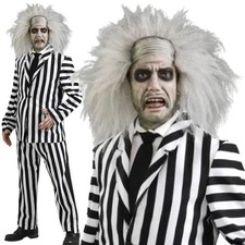 Deluxe Beetlejuice Adult Fancy Dress Costume | Standard (Chest Size 38"- 42")
