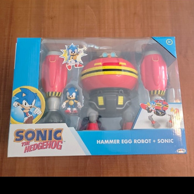 Jakks Pacific Sonic the Hedgehog Hammer Egg Robot & Sonic Figure Set, 2pc