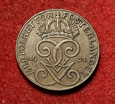Sweden 2 Ore 1921 Bronze Coin KM#778 T9841