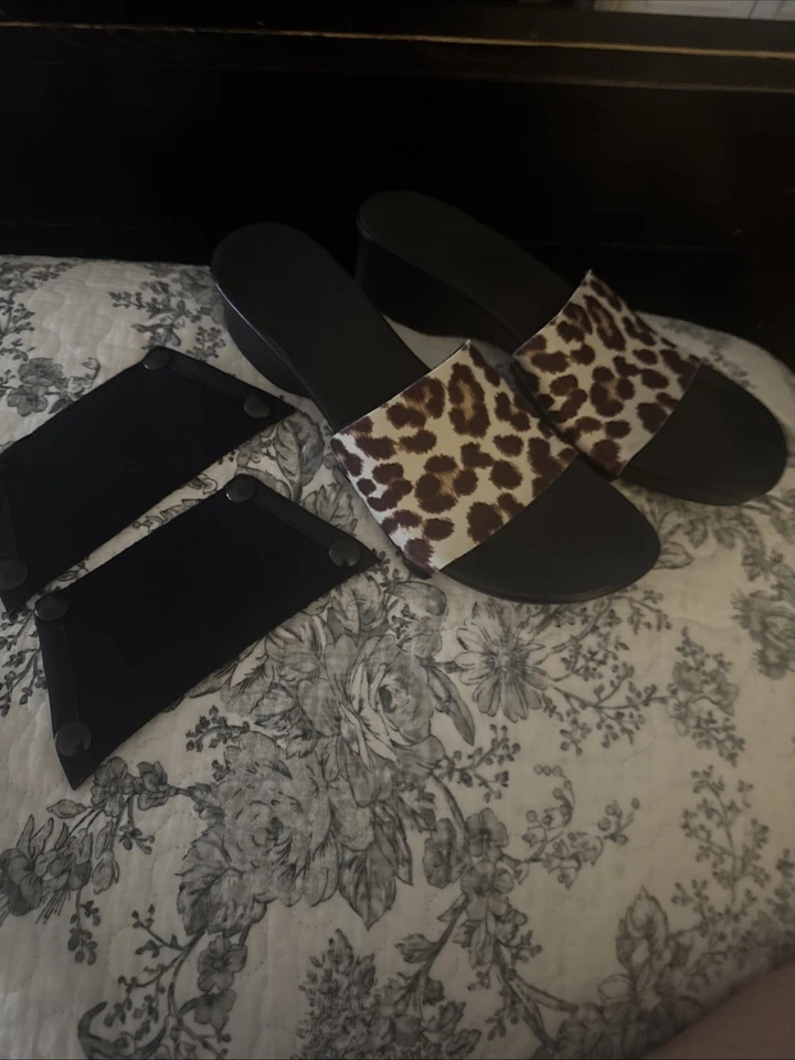 Nueva ONESOLA Intercambiable Negro/Leopardo Viajero Paso Suave Talla 10 Foto 3 de 4