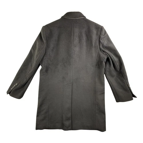 Peter Manning Coat Mens 2XL Black Wool Cashmere Overcoat Lined Classic image 2