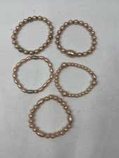 Lot Of 5 Peach Stretch Beaded Bracelets Kids Dress Up Jewelry