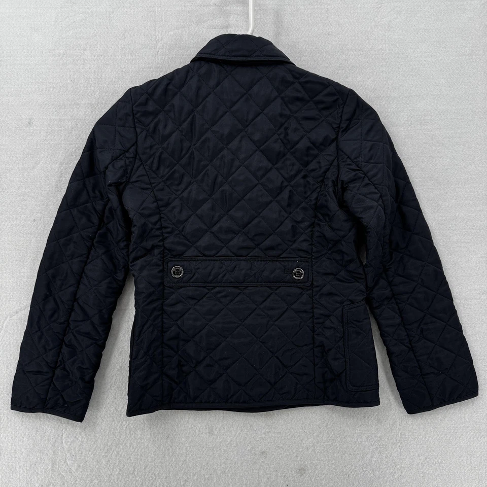 Jaqueta acolchoada Burberry Youth 8Y 128cm preta peito duplo forro Nova Check - Imagem 3 de 4