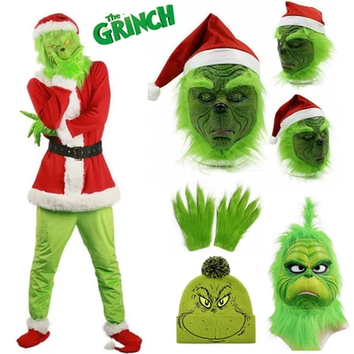 Grinch Mask for Kids Adults Christmas Costume Cosplay Fancy Dress Christmas Gift