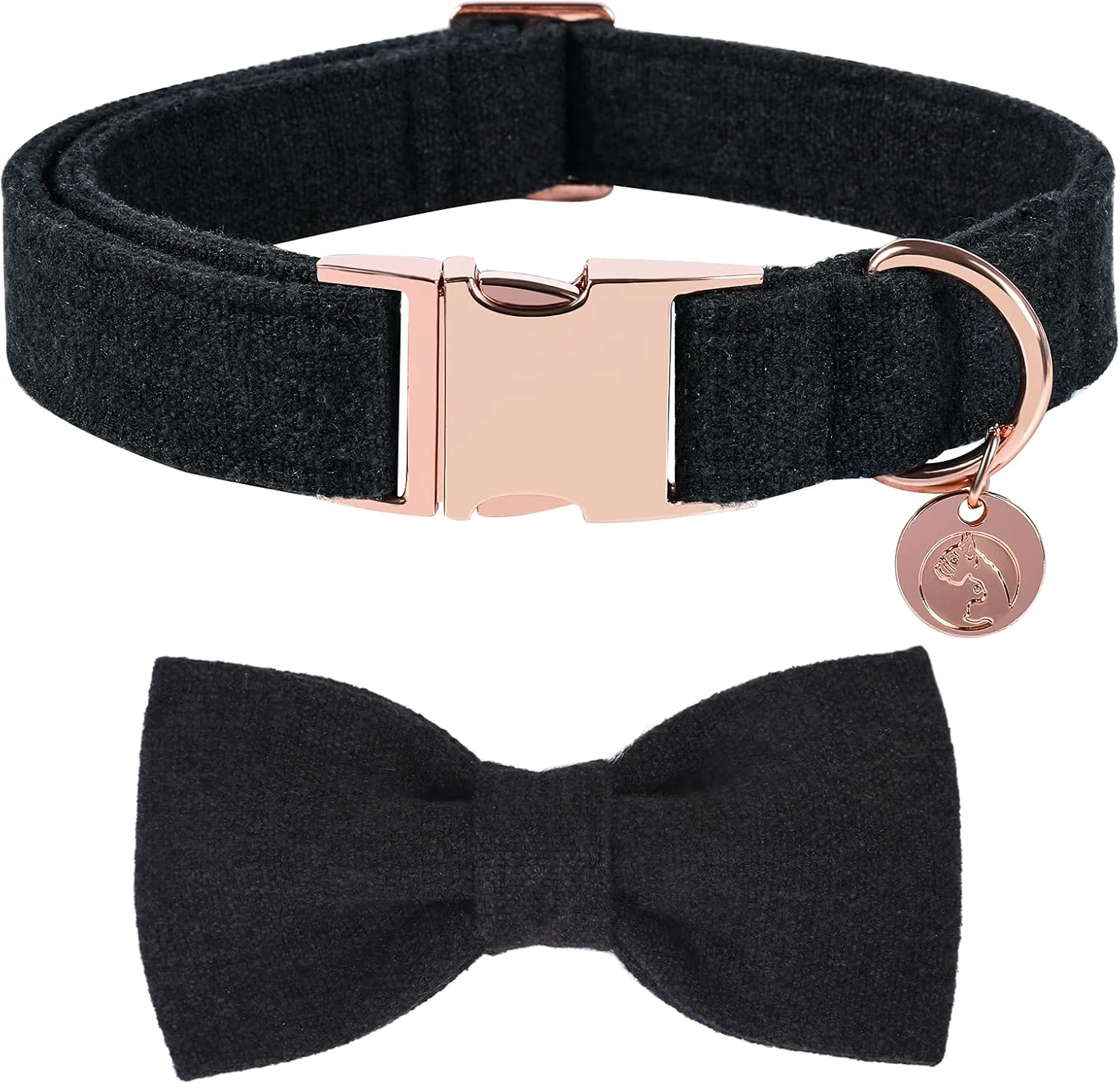 Hemp Cotton Dog Collar with Bow, Black Pet Collar Durable Adjustable Puppy Colla
Opens in a new wind