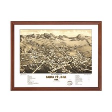 Old Map of Santa Fe, NM 1882 - Vintage Santa Fe New Mexico A