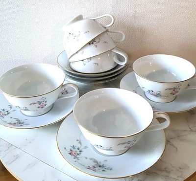 Old Noritake Vintage Cup Saucer 6 Sets from RC Japan Nippon Toki