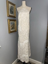 Farm Rio Halter Ivory Maxi Dress NWT Garden Minimalist Tropical Bridal Summer