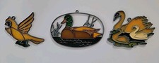 Vintage stained glass sun catcher birds