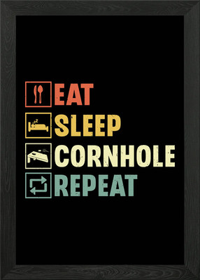 Eat Sleep Cornhole Repeat Gerahmtes Wandbild Poster Leinwanddruck Bild