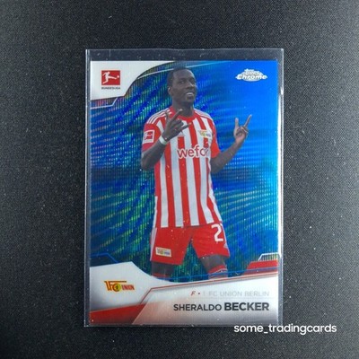 Topps Sheraldo Becker Union Berlin Blue Wave   /180 Bundesliga Chrome 2022/23