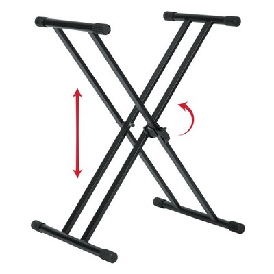 Gator Frameworks Double Brace X-Style Keyboard Stand with Adjustable Height a...