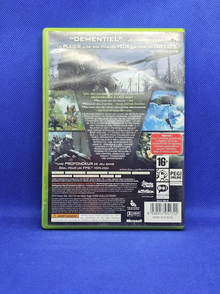 Call of Duty 4 Modern Warfare Xbox 360 PAL Français Activision 2007 complet - Photo 2/3
