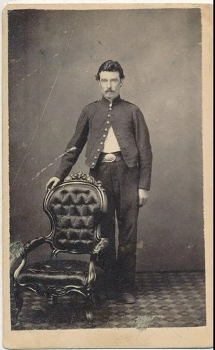 Civil War Soldier With US Belt Buckle No Photographer