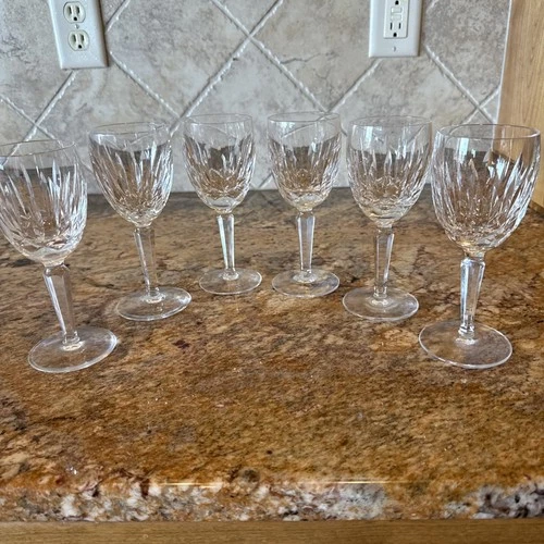 Vintage Set of 6 ~ Waterford Crystal ~  KILDARE ~ 6 1/2” Water Goblets ~ IRELAND