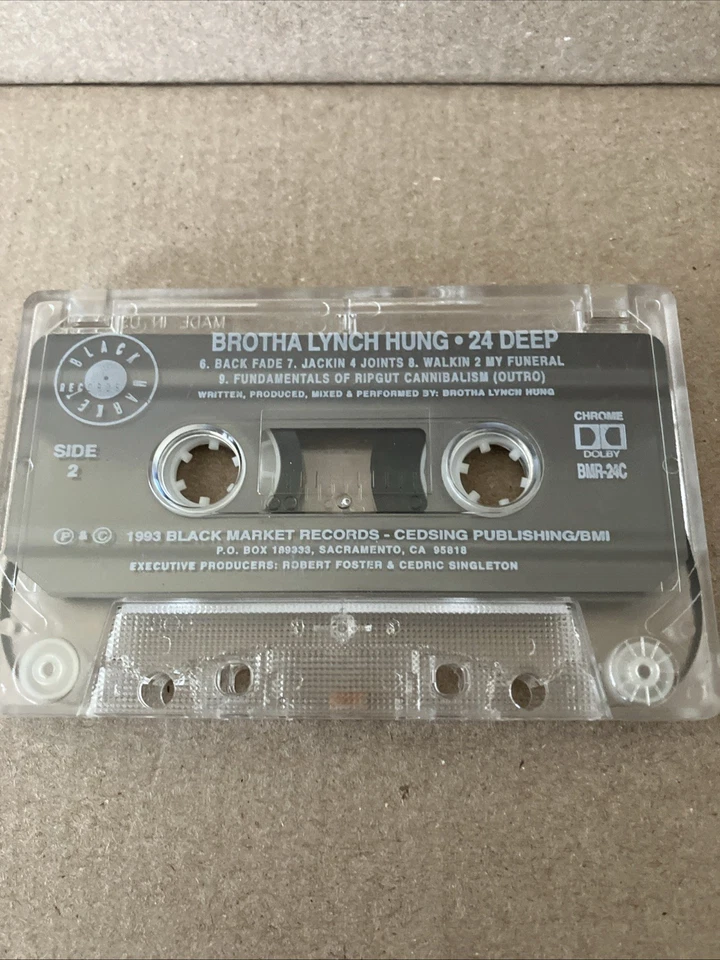 Brotha Lynch Hung: 24 Deep OG 1993 Cassette Rap, Black Market Records No Cover - Image 2 of 2