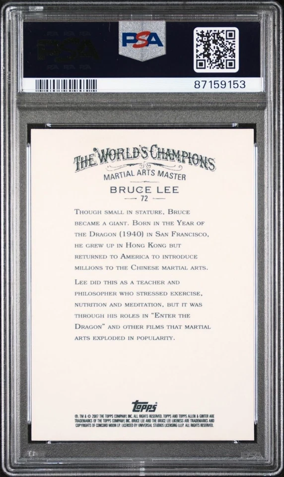 2007 Topps Allen & Ginter Bruce Lee #72, PSA 10 - Image 2 of 2