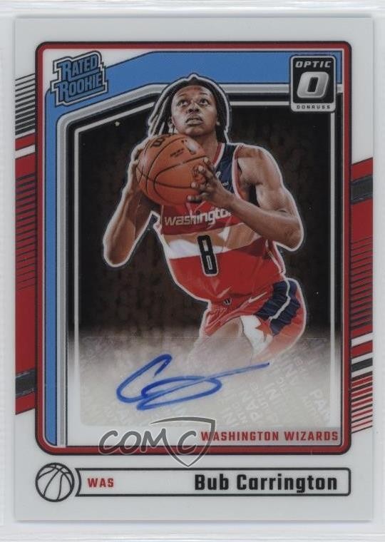 2024-25 Panini Donruss Optic Rated Signatures Bub Carrington Rookie Auto RC ru7